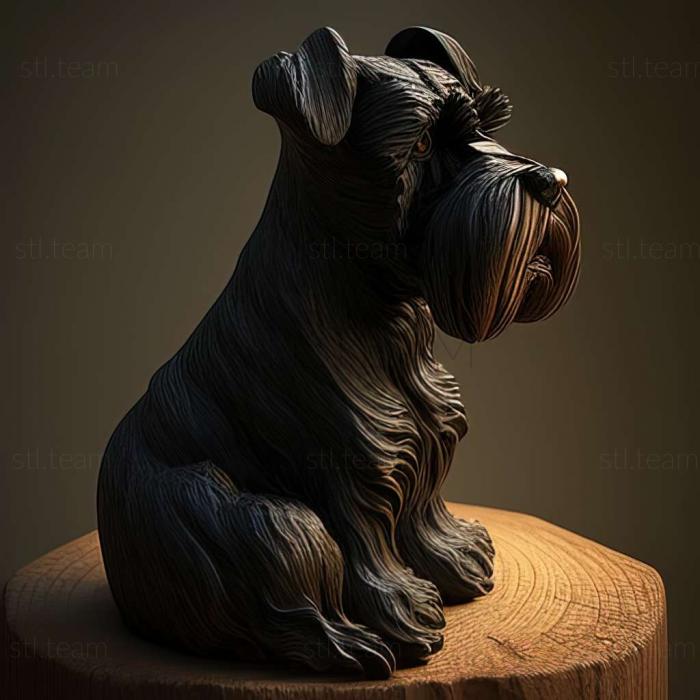 3D model Zwergschnauzer dog (STL)